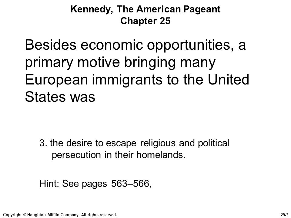 Kennedy, The American Pageant Chapter 25