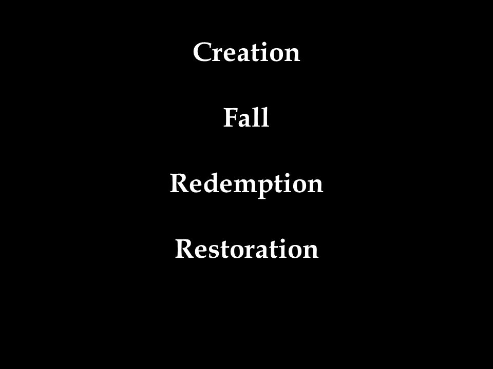 Creation Fall Redemption Restoration