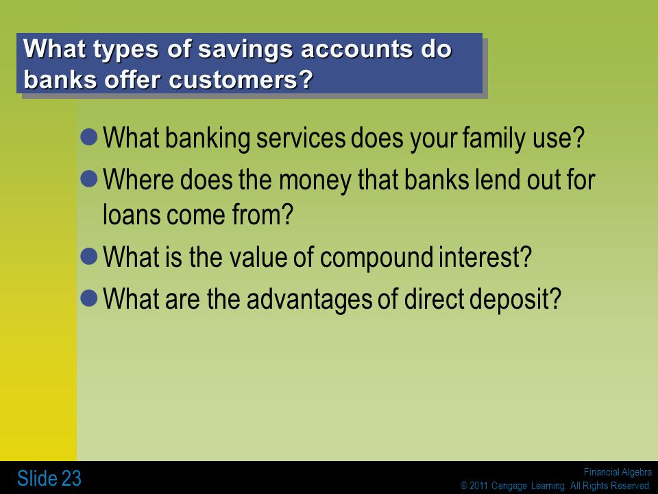 What types of savings accounts do banks offer customers