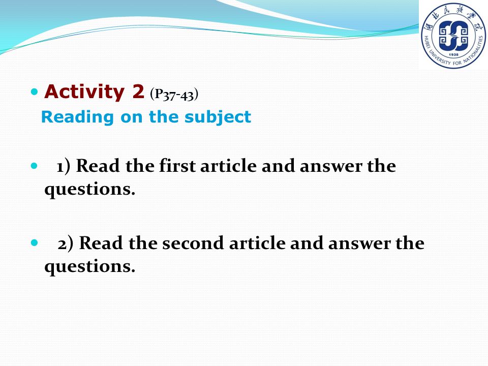 2) Read the second article and answer the questions.