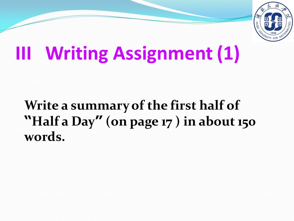 III Writing Assignment (1)