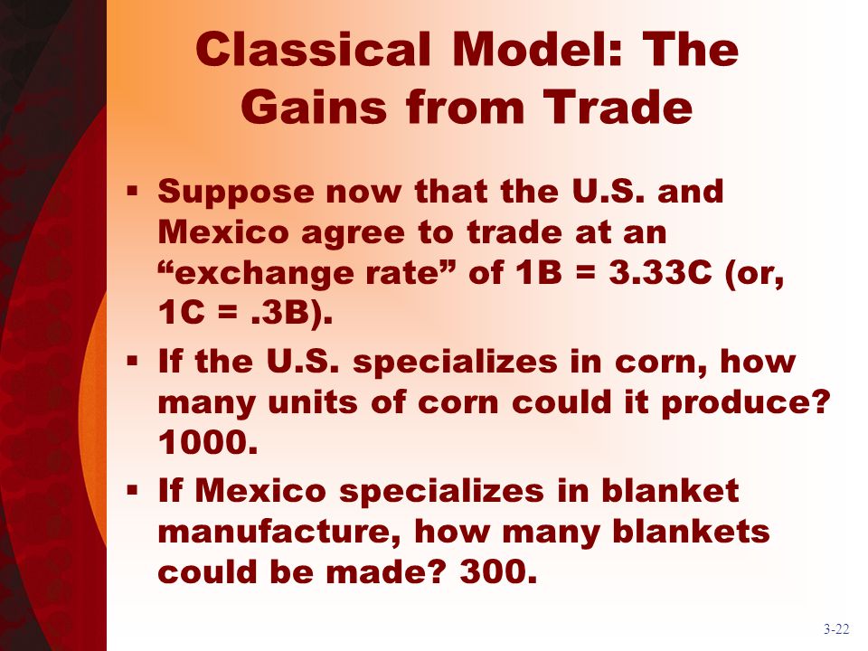 Classical Model: The Gains from Trade