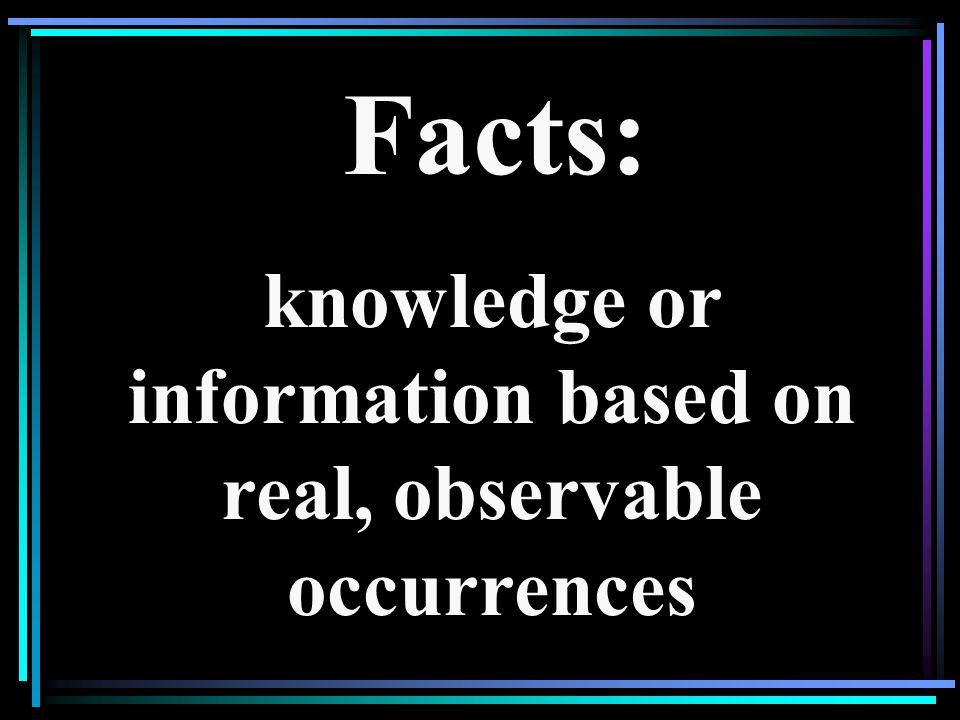 knowledge or information based on real, observable occurrences