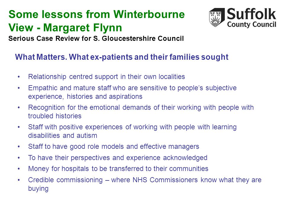 Some lessons from Winterbourne View - Margaret Flynn