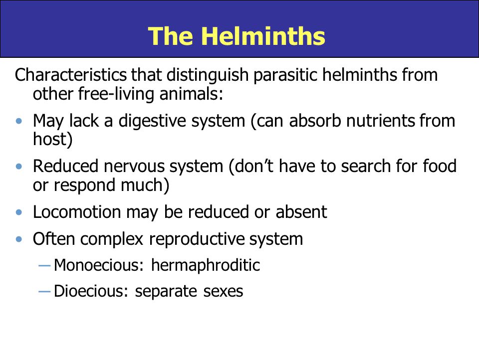 parasitic helminths have a highly developed)