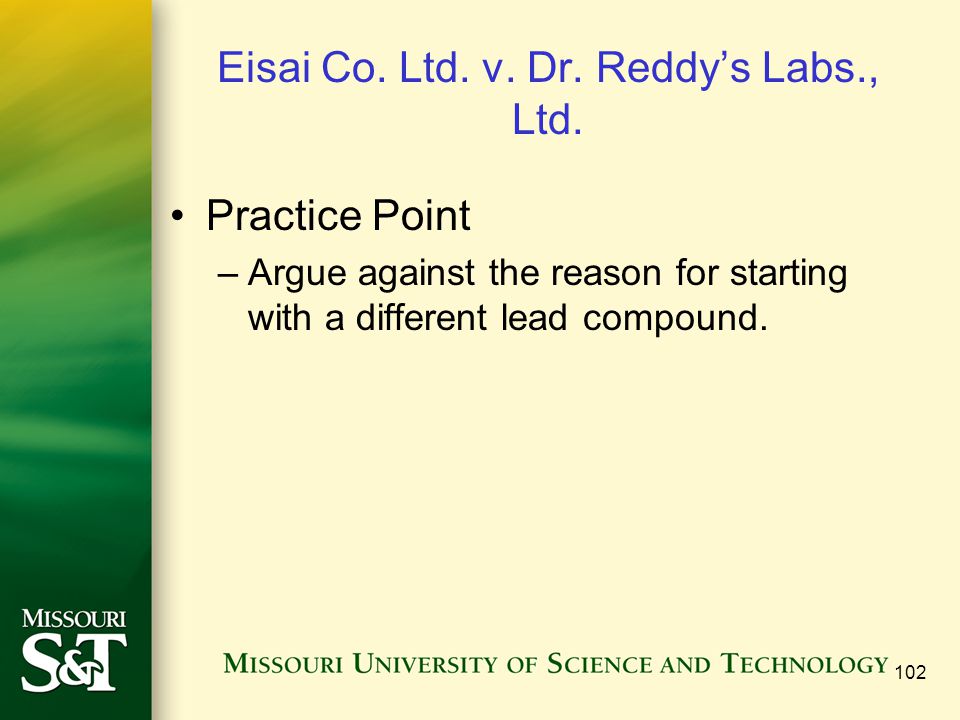 Eisai Co. Ltd. v. Dr. Reddy’s Labs., Ltd.