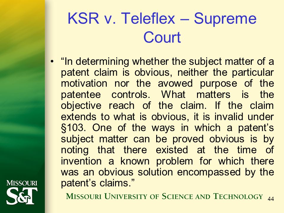 KSR v. Teleflex – Supreme Court
