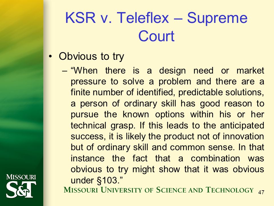 KSR v. Teleflex – Supreme Court