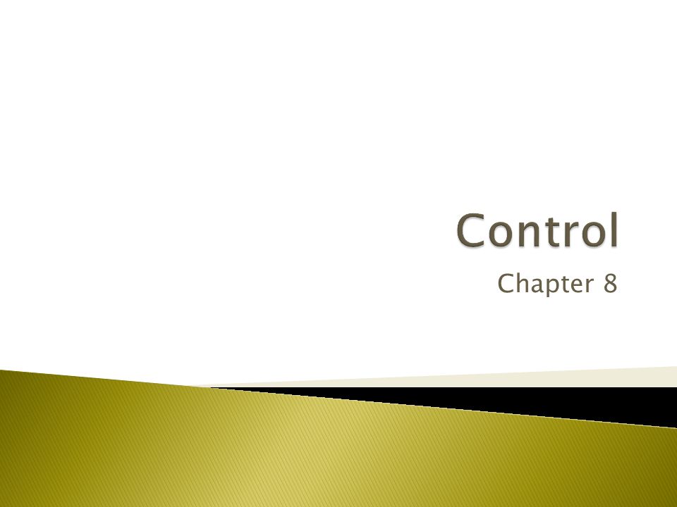 Control Chapter 8