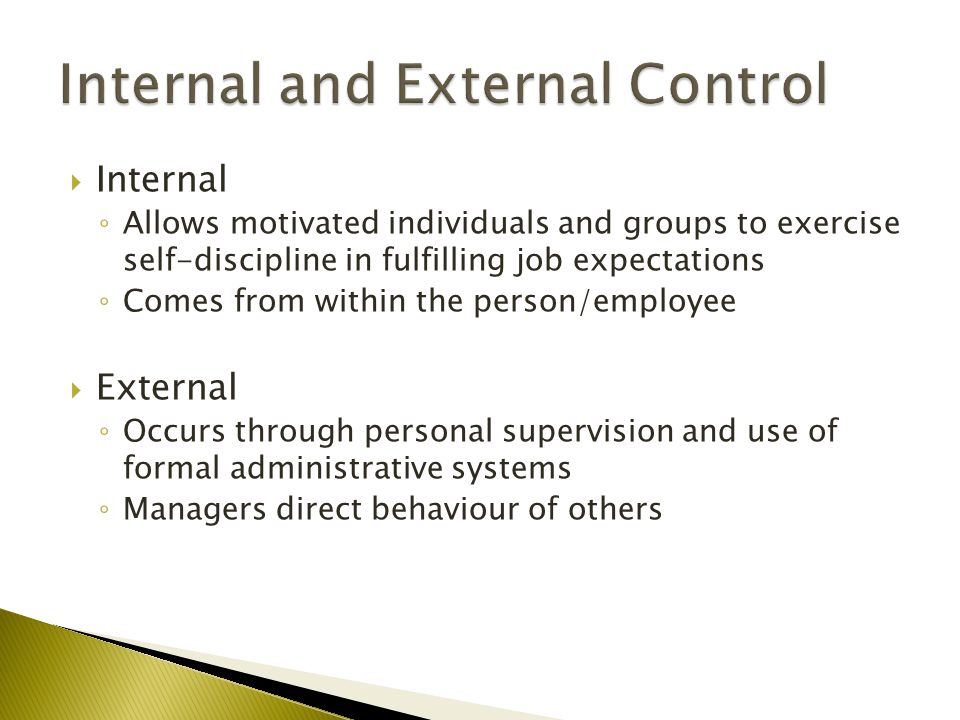 Internal and External Control
