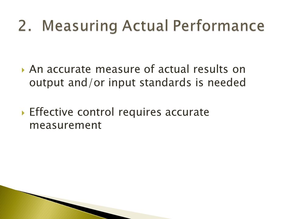 2. Measuring Actual Performance