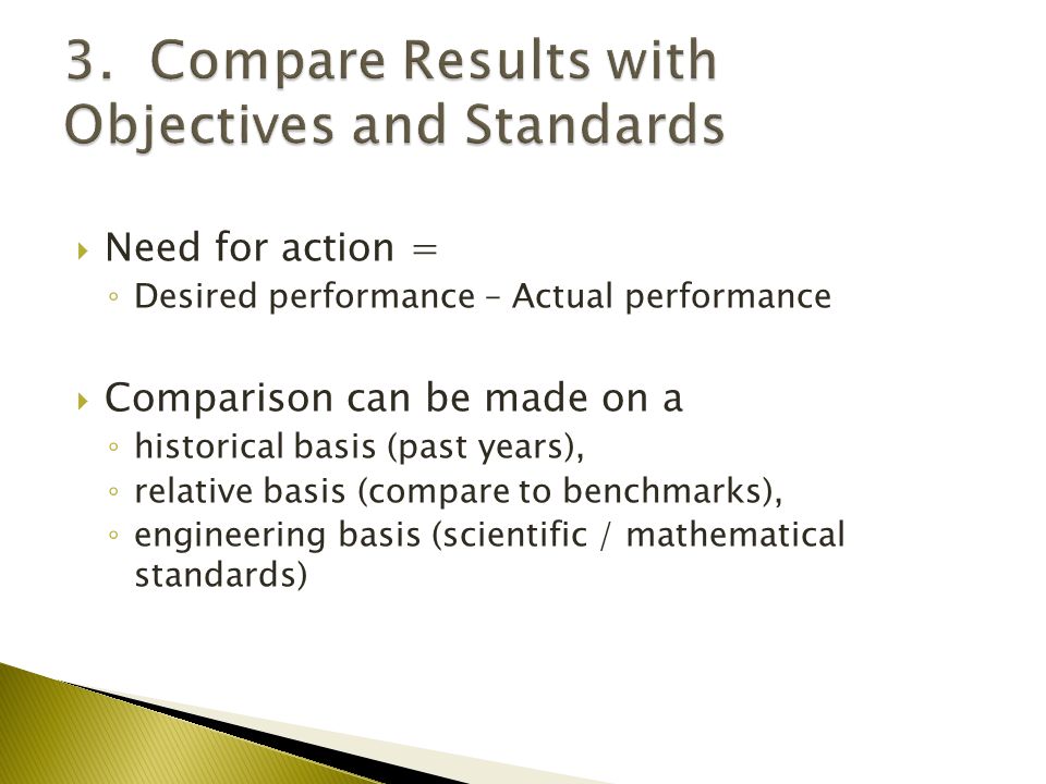 3. Compare Results with Objectives and Standards