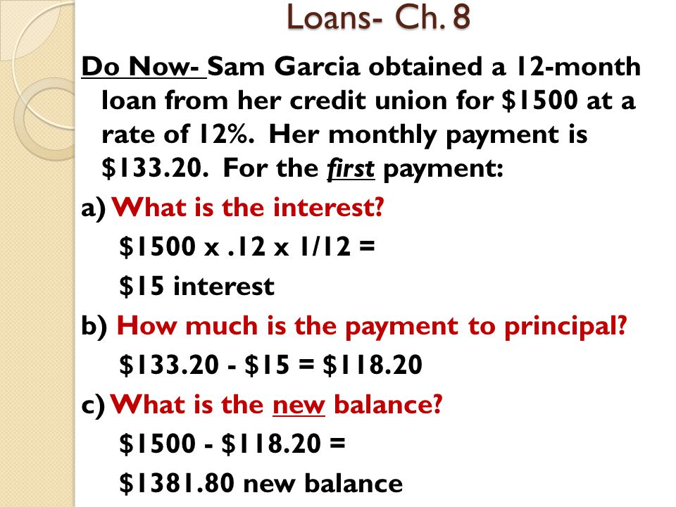 Loans- Ch. 8