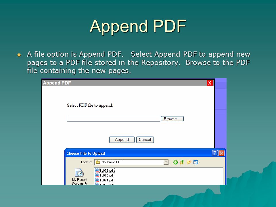Append PDF