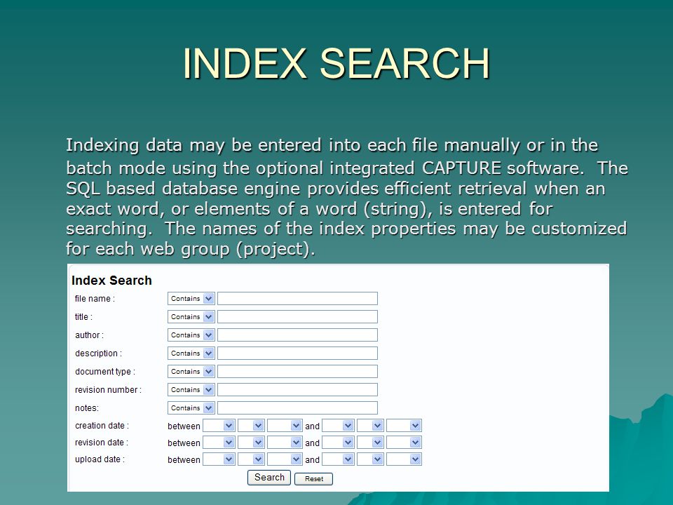 INDEX SEARCH