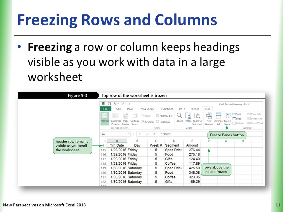 Freezing Rows and Columns