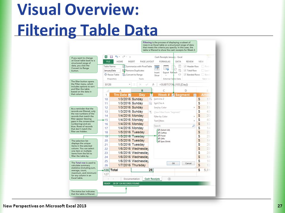 Visual Overview: Filtering Table Data