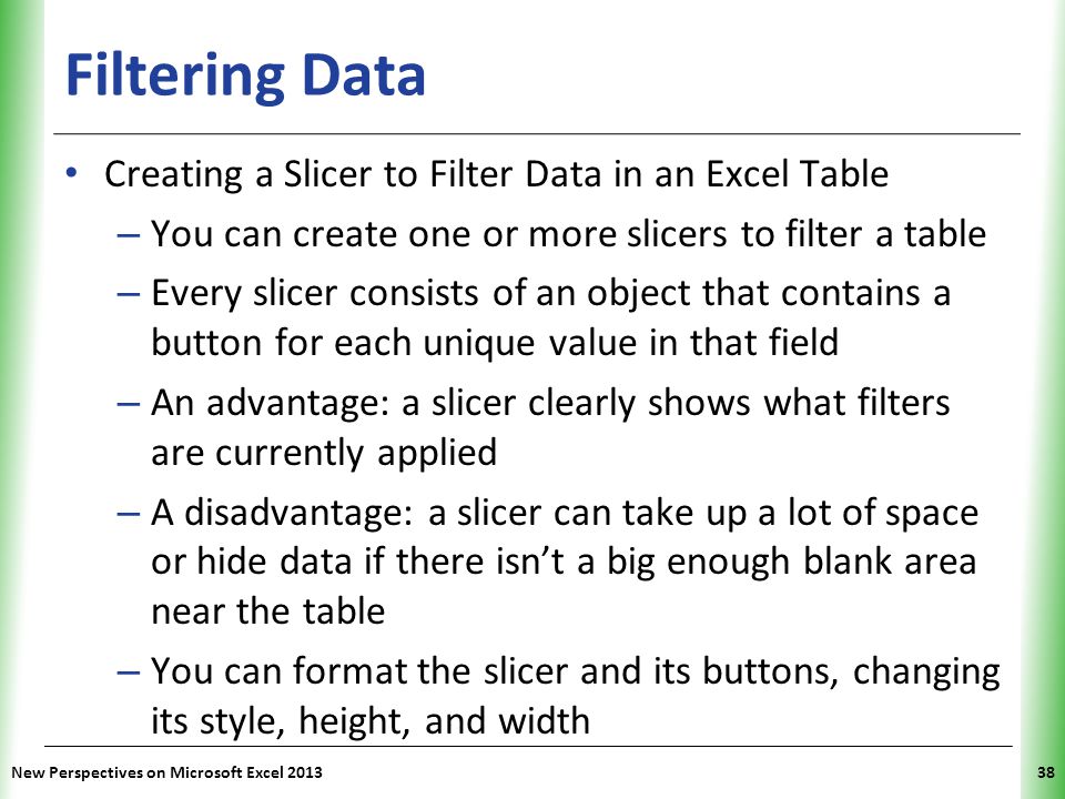 Filtering Data Creating a Slicer to Filter Data in an Excel Table