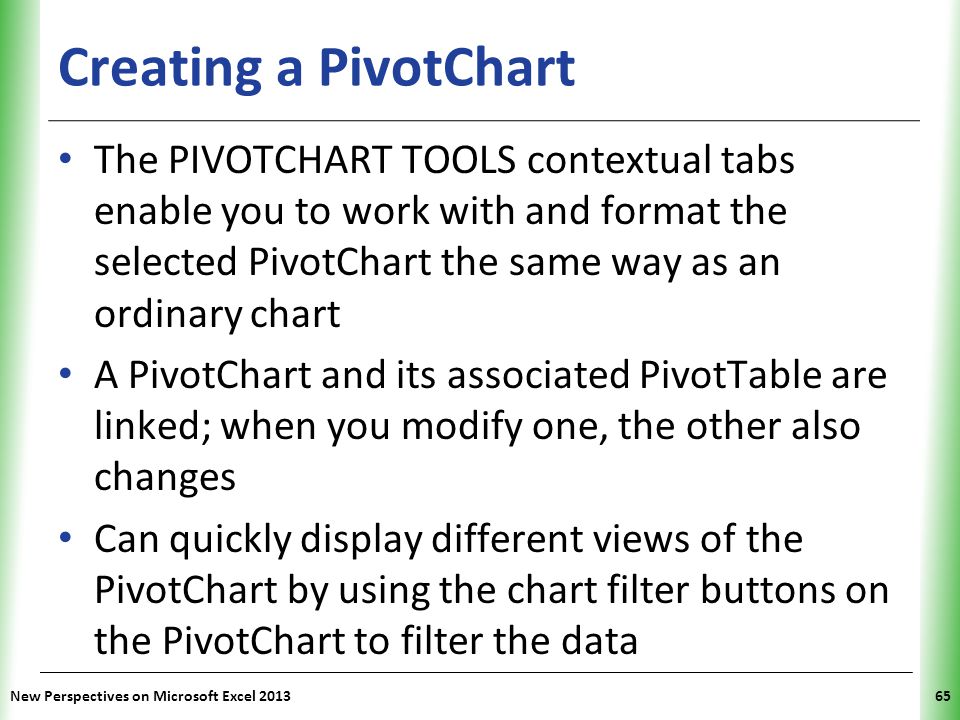 Creating a PivotChart