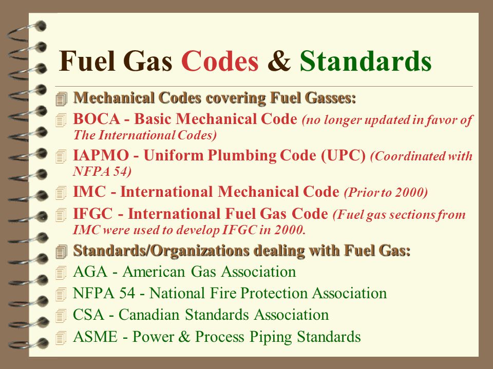 International Fuel Gas Code Sizing Chart