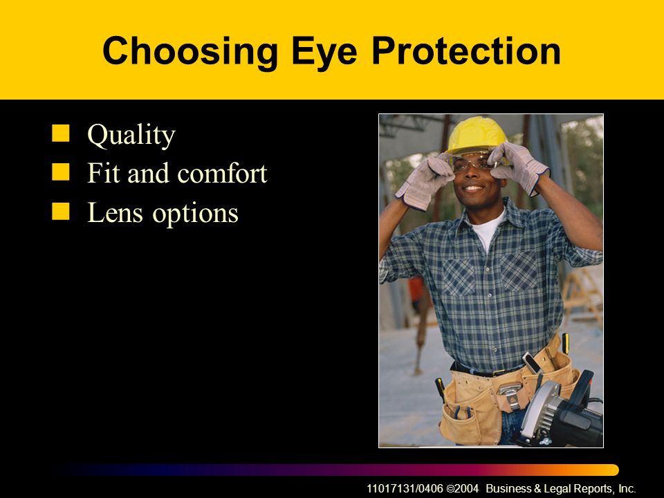 Choosing Eye Protection