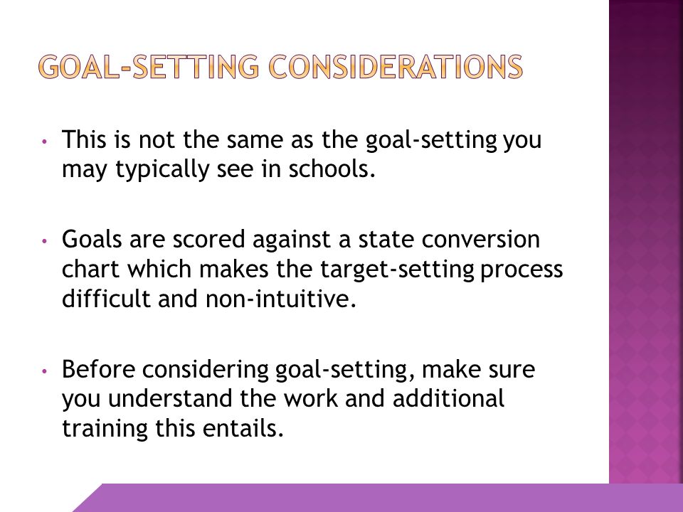 Goal-Setting Considerations