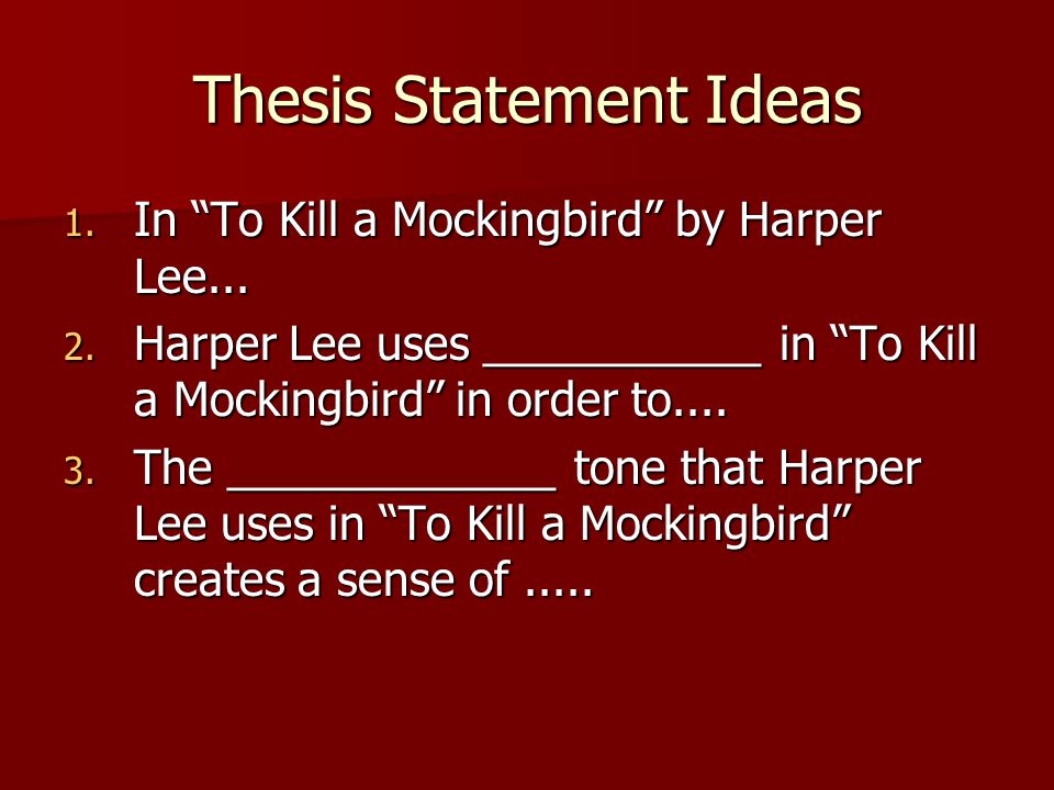 Thesis Statement Ideas