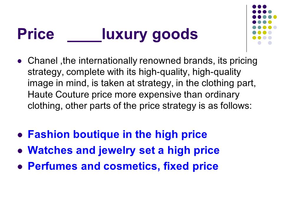 chanel pricing strategy
