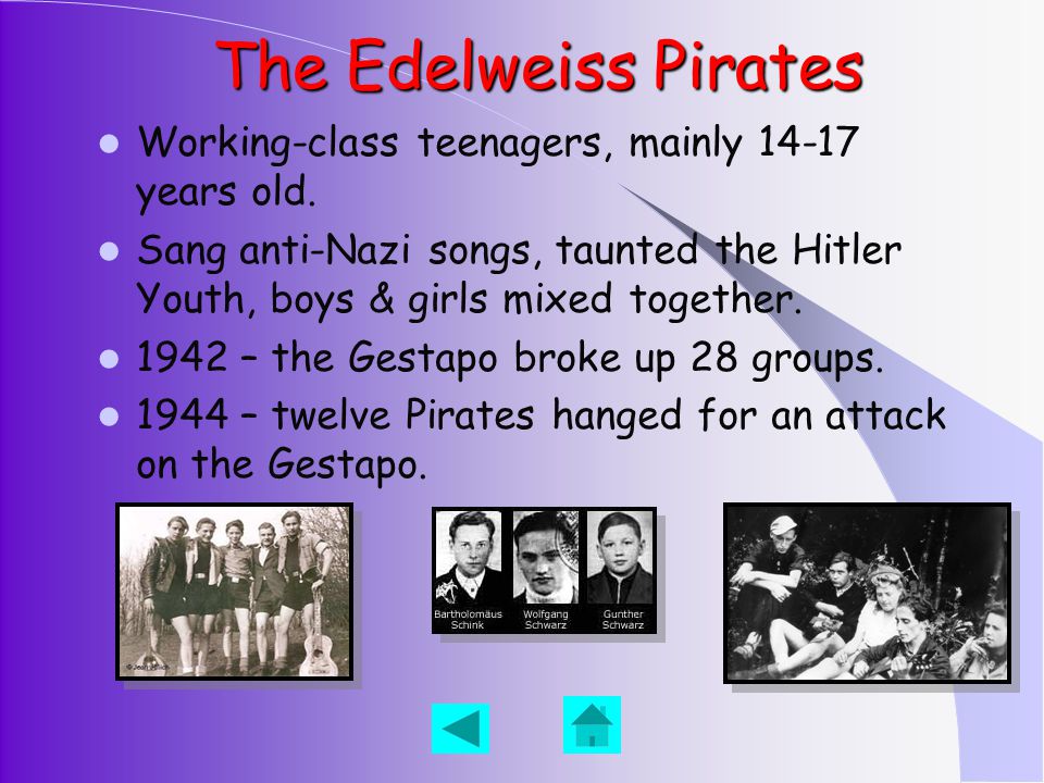 The Edelweiss Pirates Working-class teenagers, mainly years old.