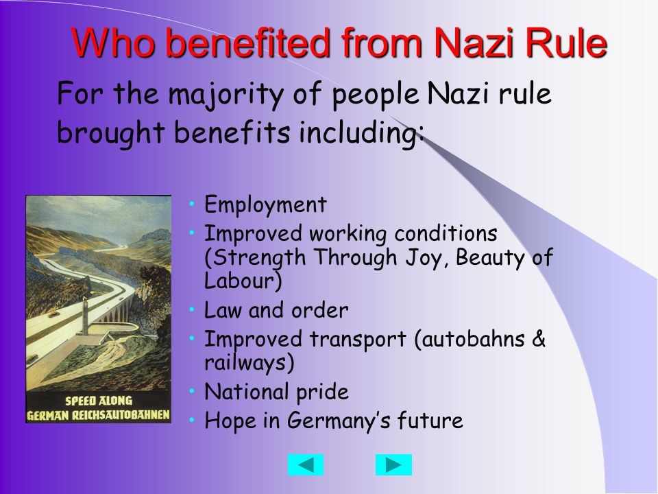 Who benefited from Nazi Rule