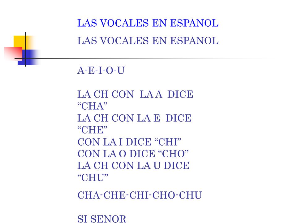 LAS VOCALES EN ESPANOL