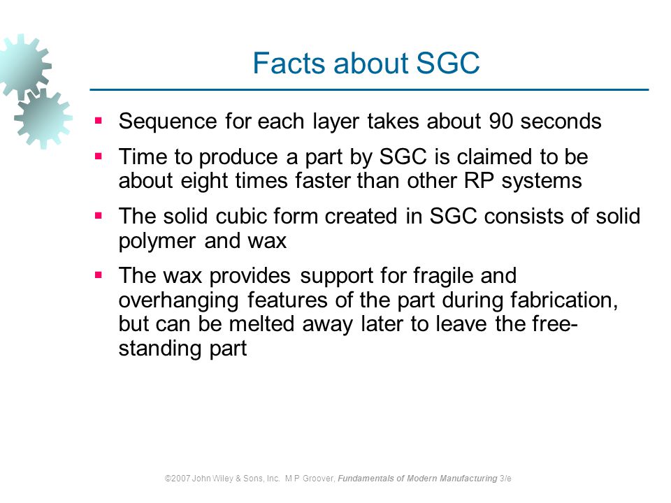 Facts about SGC Sequence for each layer takes about 90 seconds