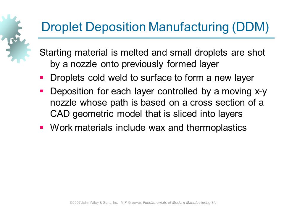 Droplet Deposition Manufacturing (DDM)