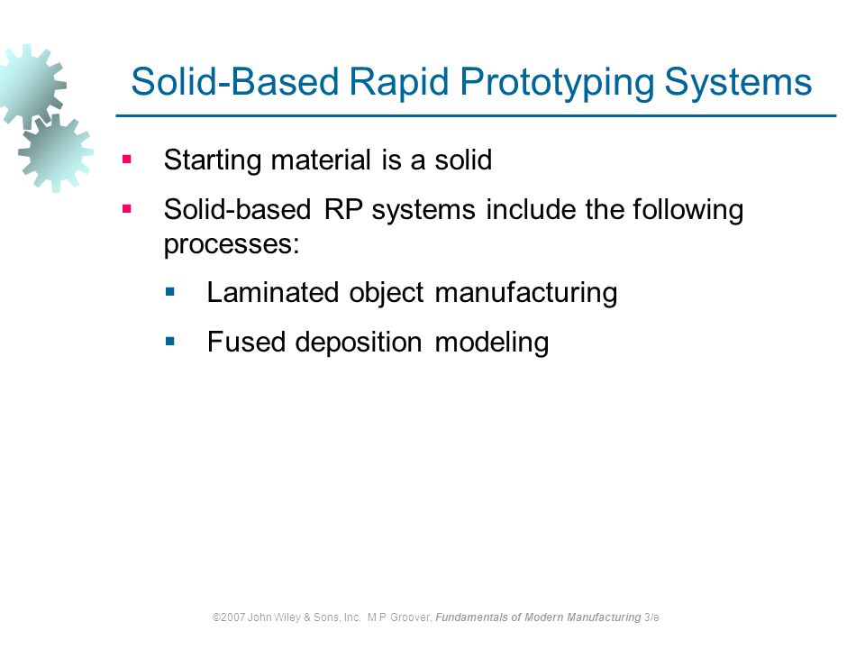 Solid-Based Rapid Prototyping Systems