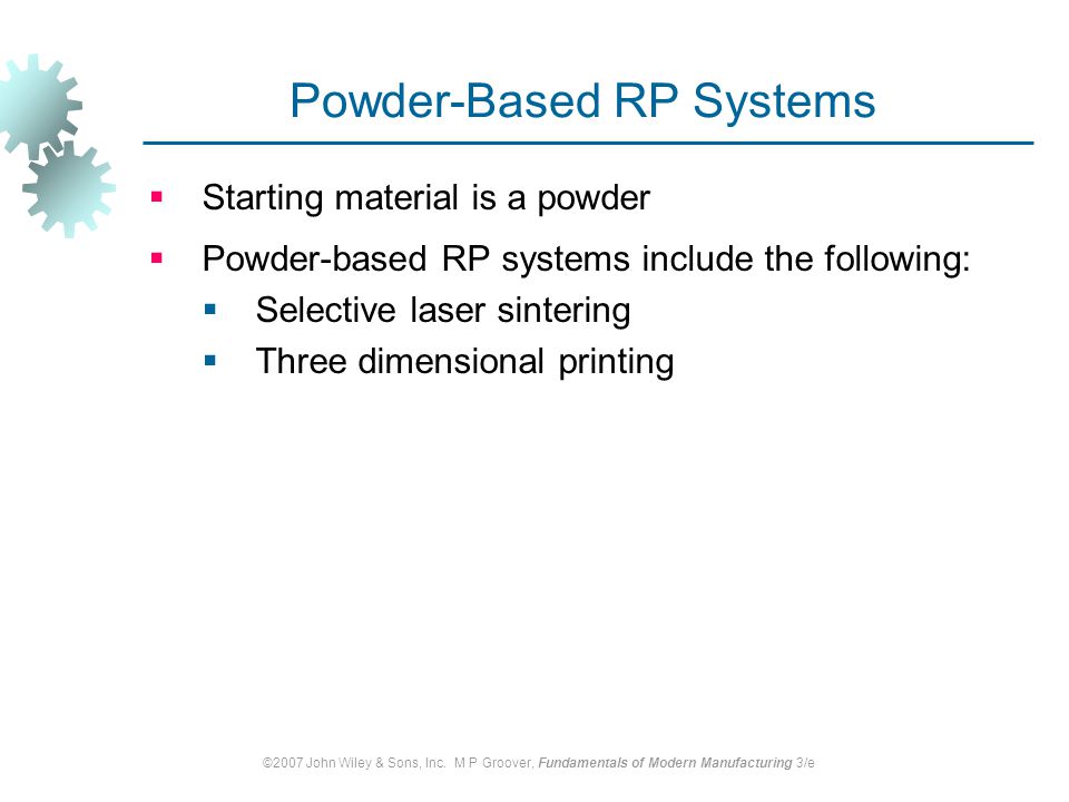 Powder-Based RP Systems