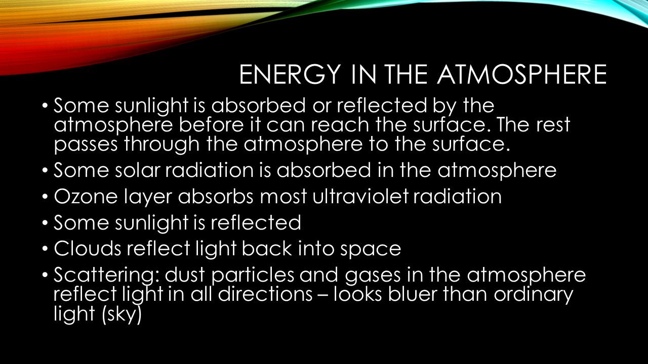 Energy in the atmosphere