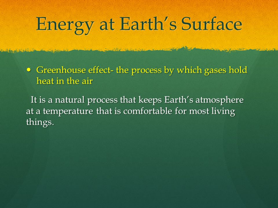 Energy at Earth’s Surface