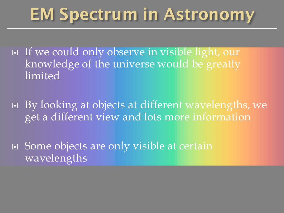 EM Spectrum in Astronomy