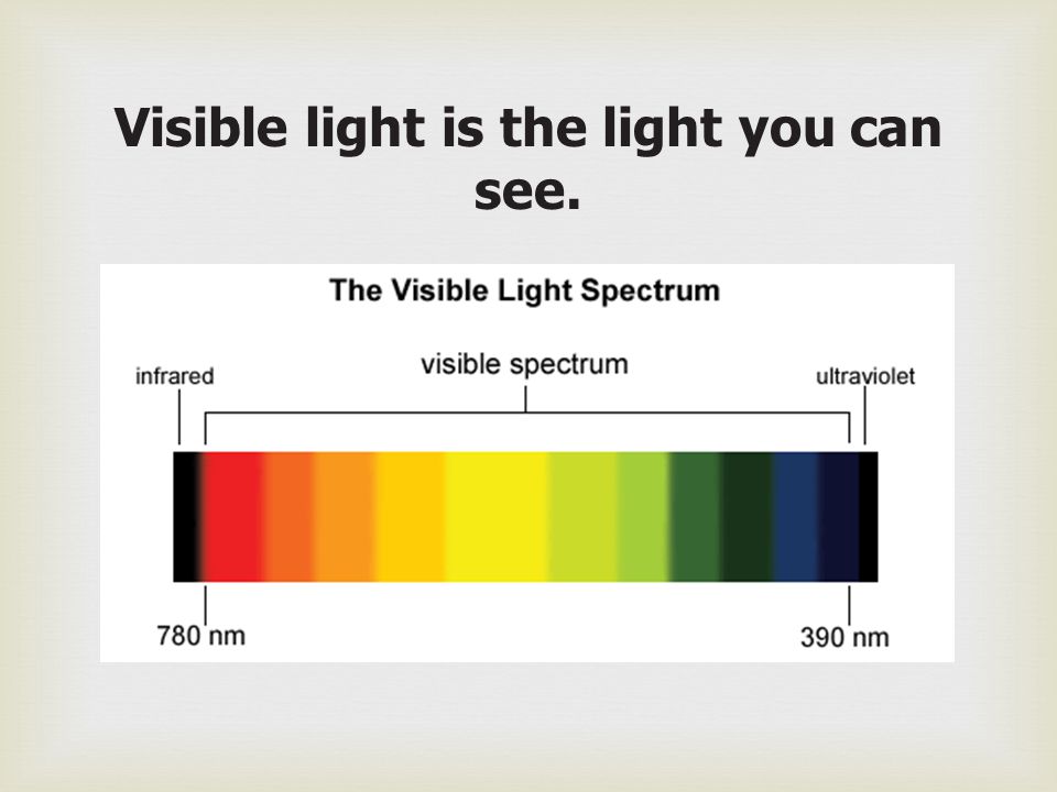 Visible light is the light you can see.