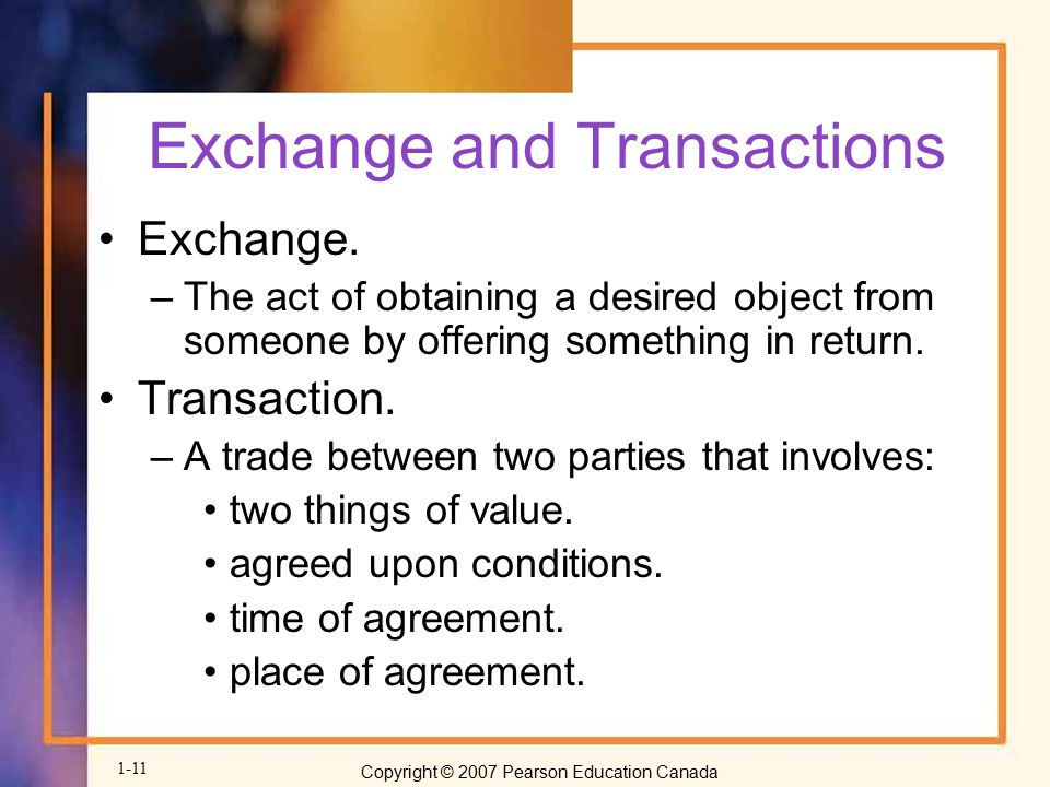 Exchange and Transactions