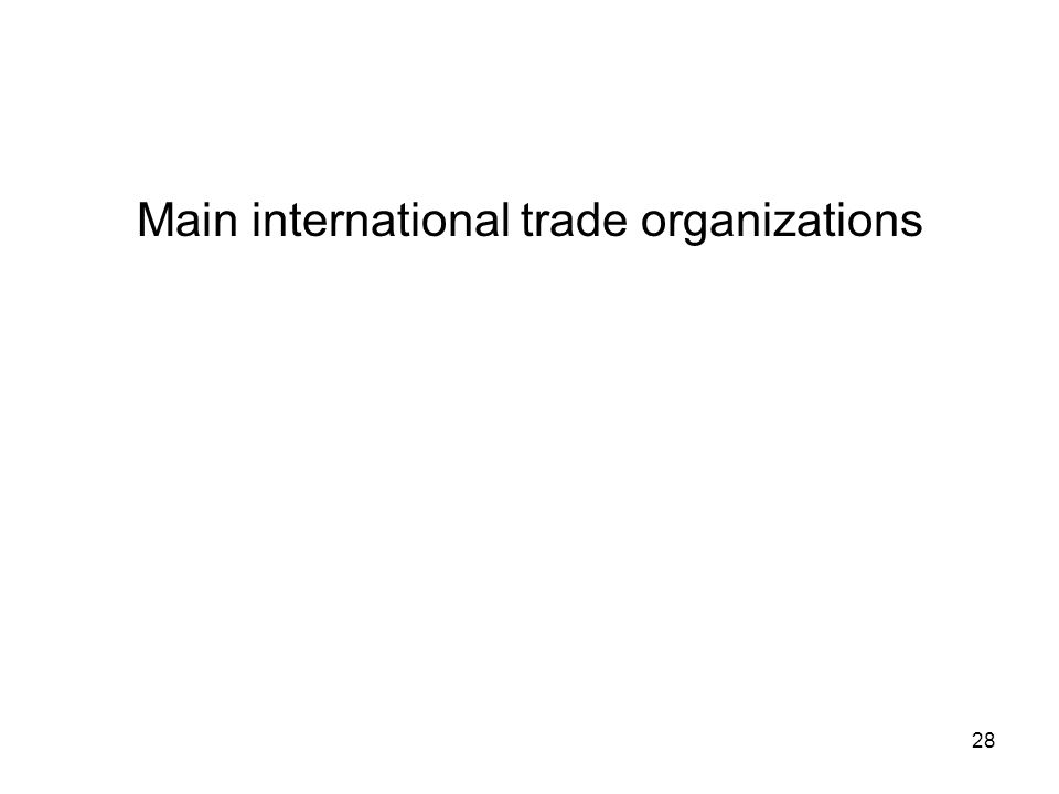 Main international trade organizations