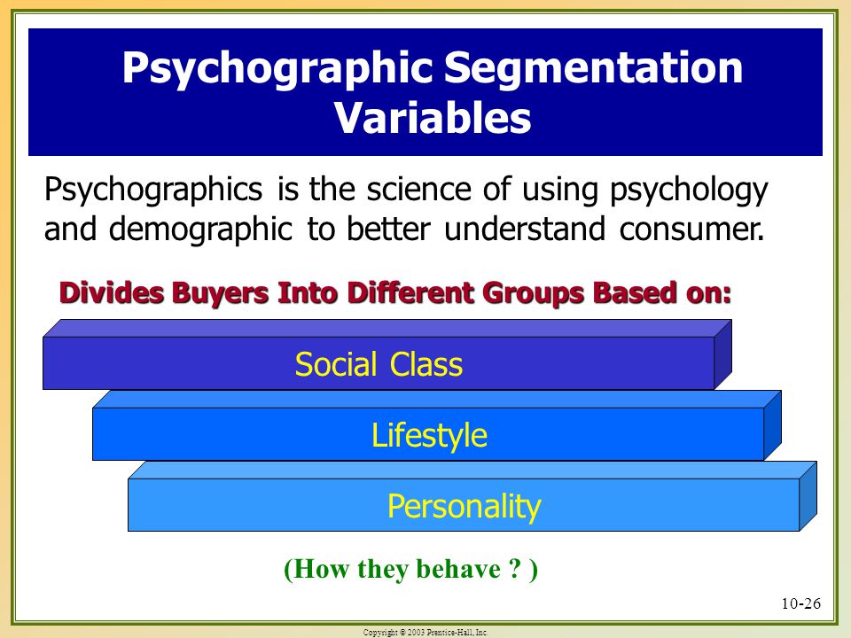 Psychographic Segmentation Variables
