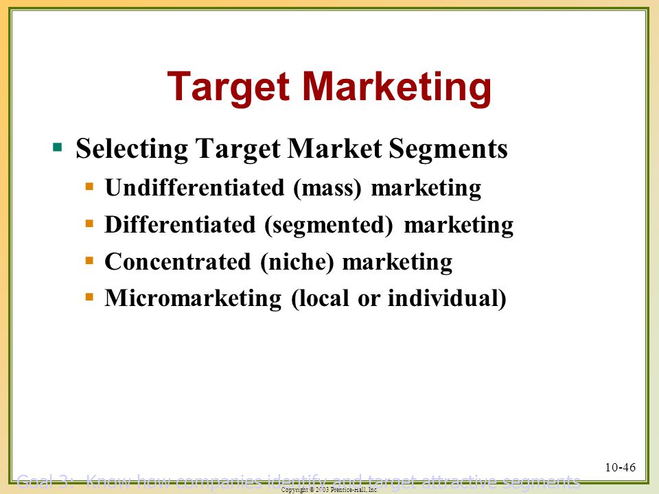 Target Marketing Selecting Target Market Segments