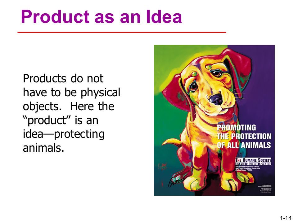 Product as an Idea Products do not have to be physical objects.