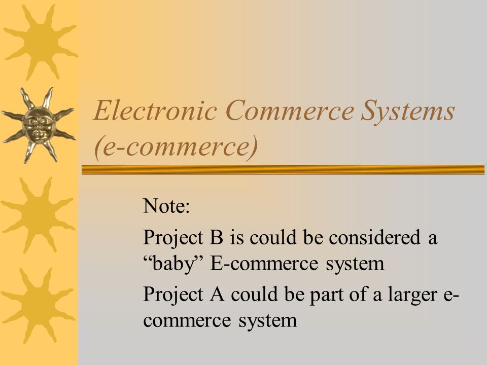 Electronic Commerce Systems (e-commerce)