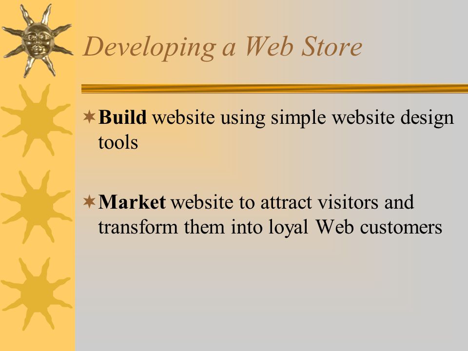 Developing a Web Store Build website using simple website design tools