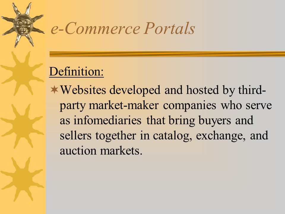e-Commerce Portals Definition: