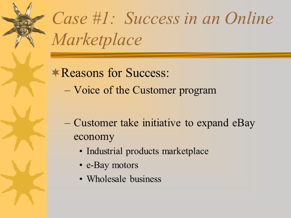 Case #1: Success in an Online Marketplace