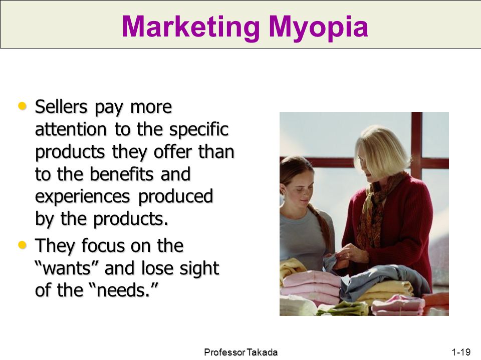 Chapter 1 Marketing Myopia.