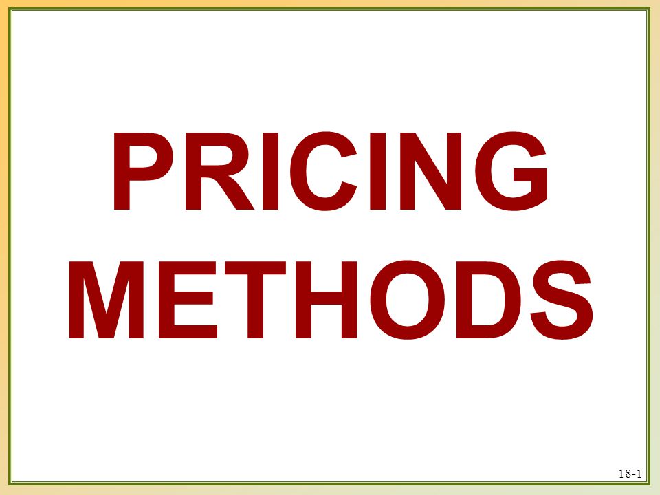 Pricing method